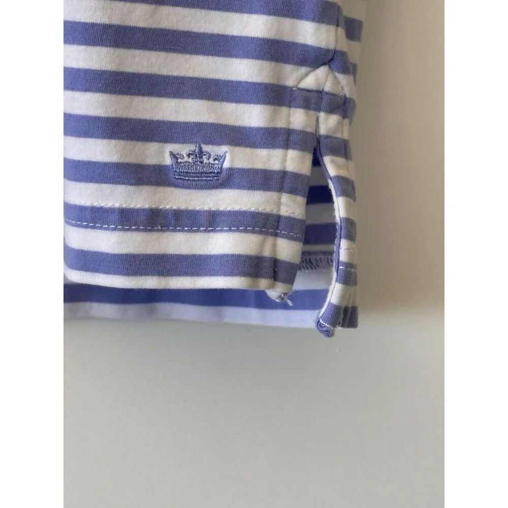 Peter Millar Youth XL Seaside Wash Blue and White Stripe Classic Polo Shirt 2016